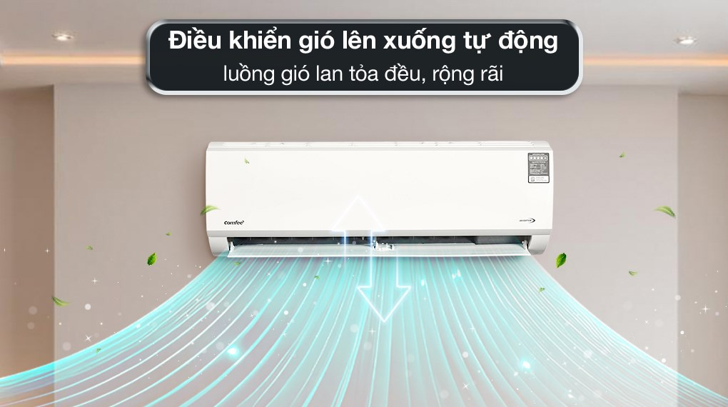 Gió lên xuống tự động của máy lạnh Comfee CFS-28VAFF-V