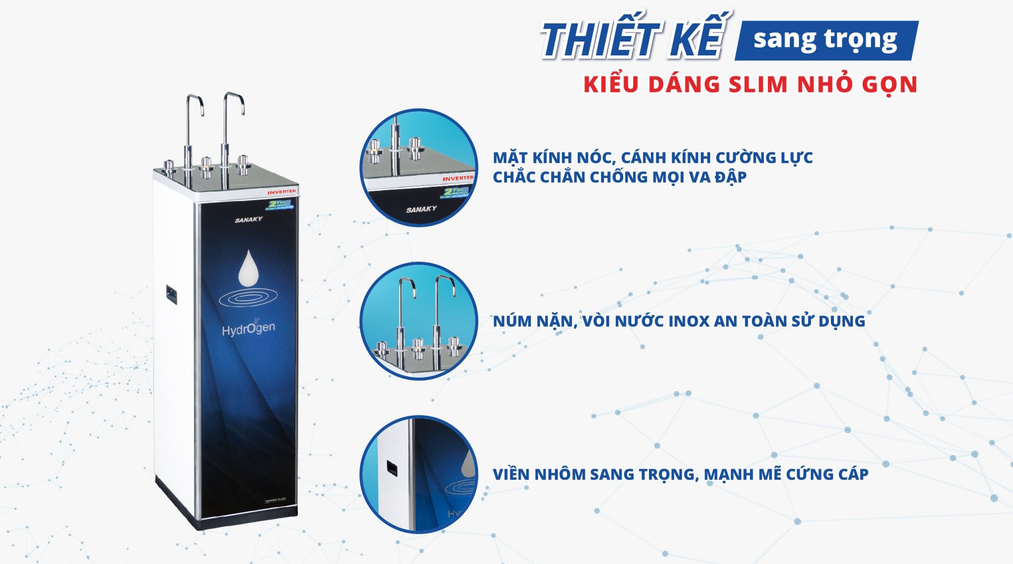 Máy lọc nước RO nóng nguội lạnh Sanaky Inverter VH-3210VD3 10 lõi - ảnh sản phẩm
