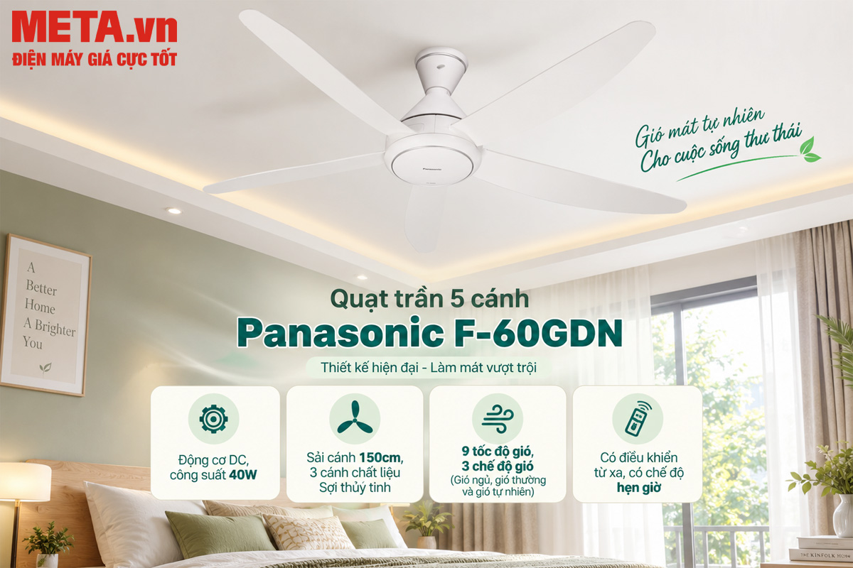 Quạt trần Panasonic 5 cánh F-60GDN - ảnh sản phẩm