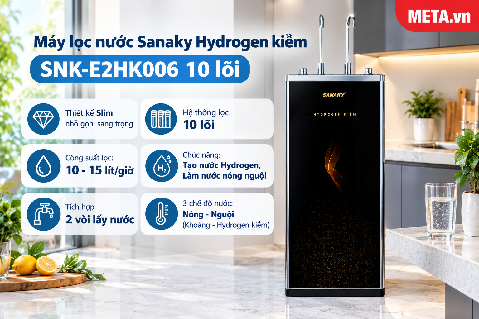 Máy lọc nước Sanaky Hydrogen kiềm SNK-E2HK006 10 lõi - ảnh sản phẩm