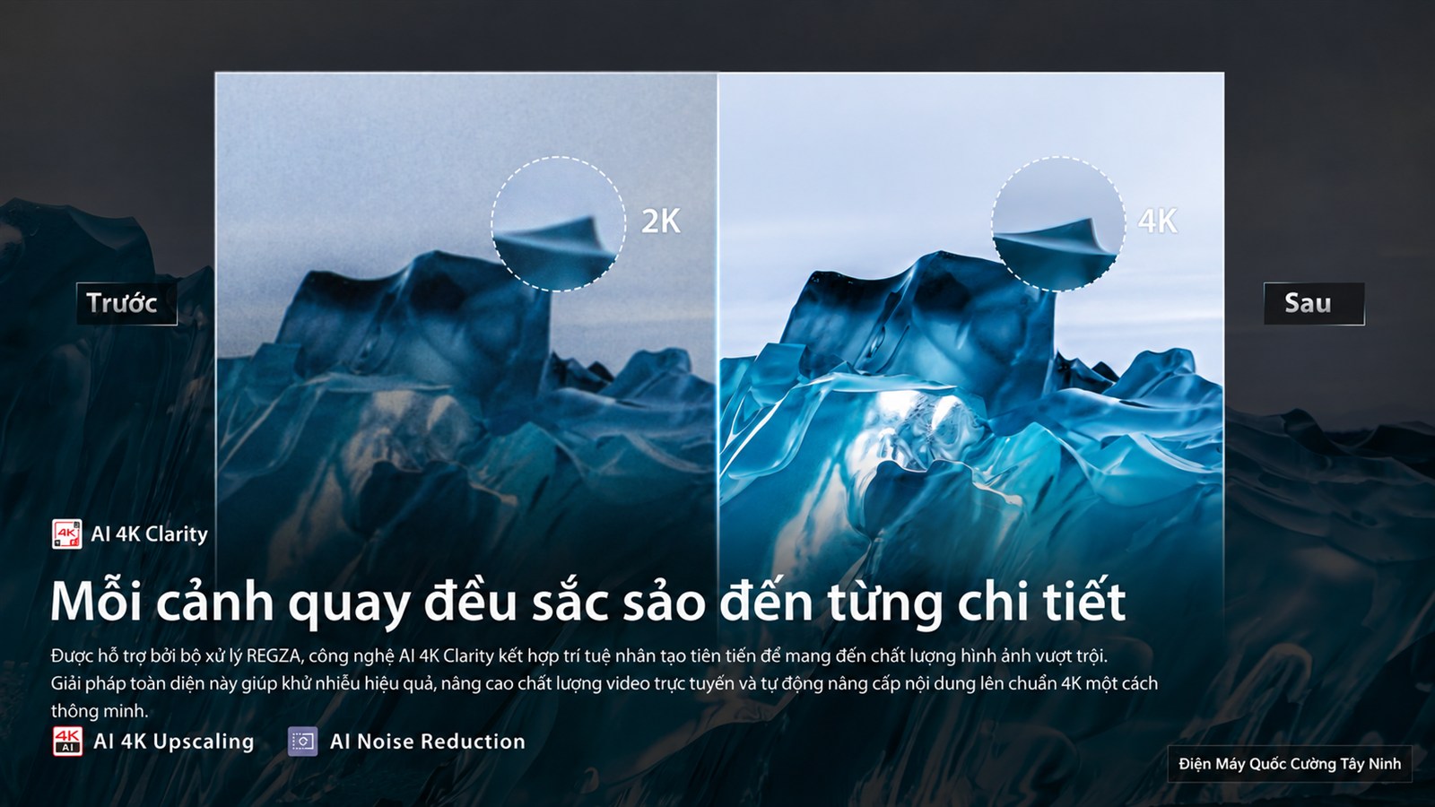 Hình minh họa AI 4K Clarity trên Smart Tivi Toshiba 65C350RP