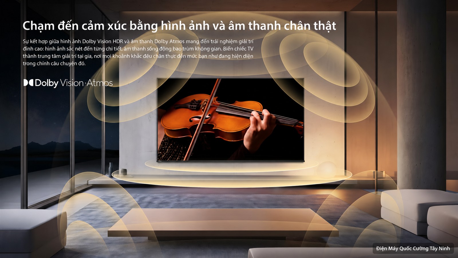 Hình minh họa Dolby Vision và Dolby Atmos trên Smart Tivi Toshiba 65C350RP