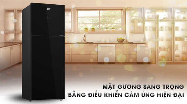 Tủ lạnh 2 cánh Beko Inverter 375 lít RDNT401E50VZGB (màu đen) - Thiết kế tinh tế, 2 cánh đóng mở tiện lợi