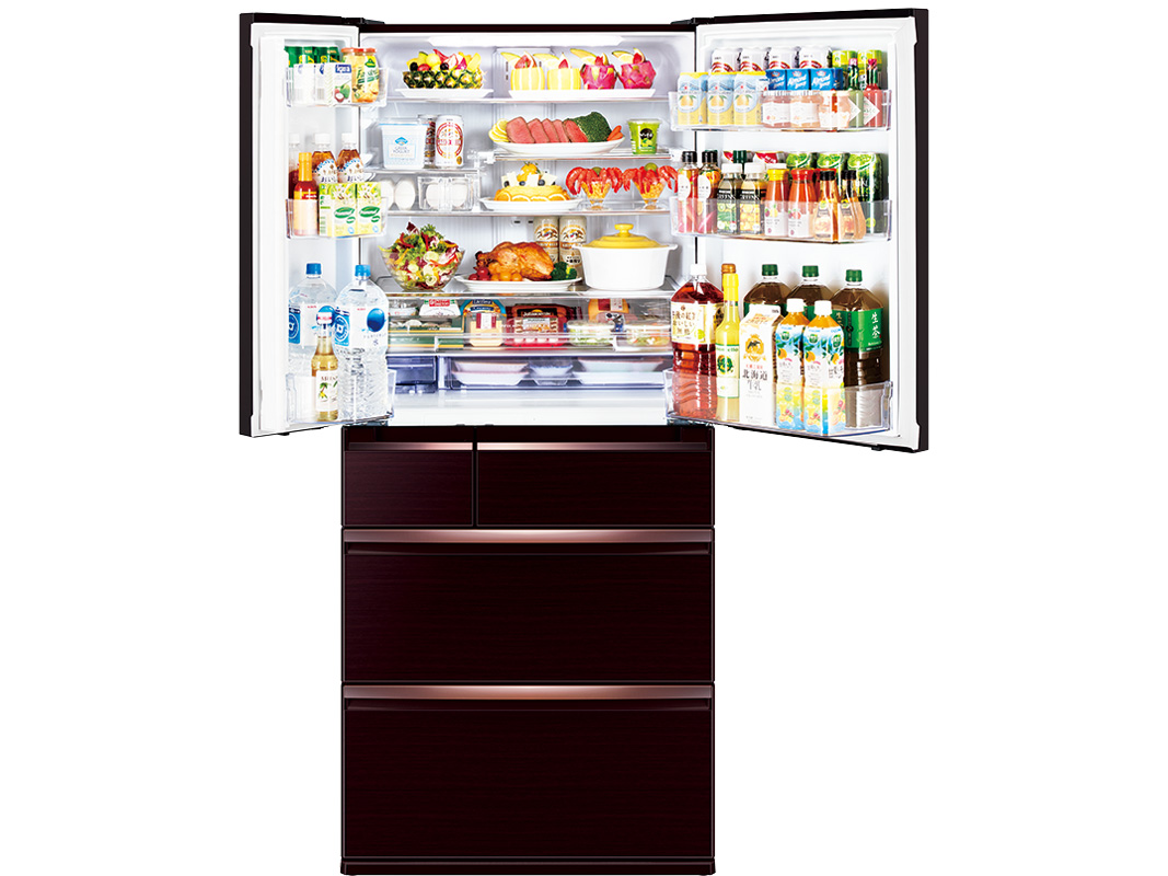 Tủ lạnh 6 cánh Mitsubishi Electric MR-WX52D-BR-V - 506 lít (Màu nâu) - Cửa tủ mặt gương