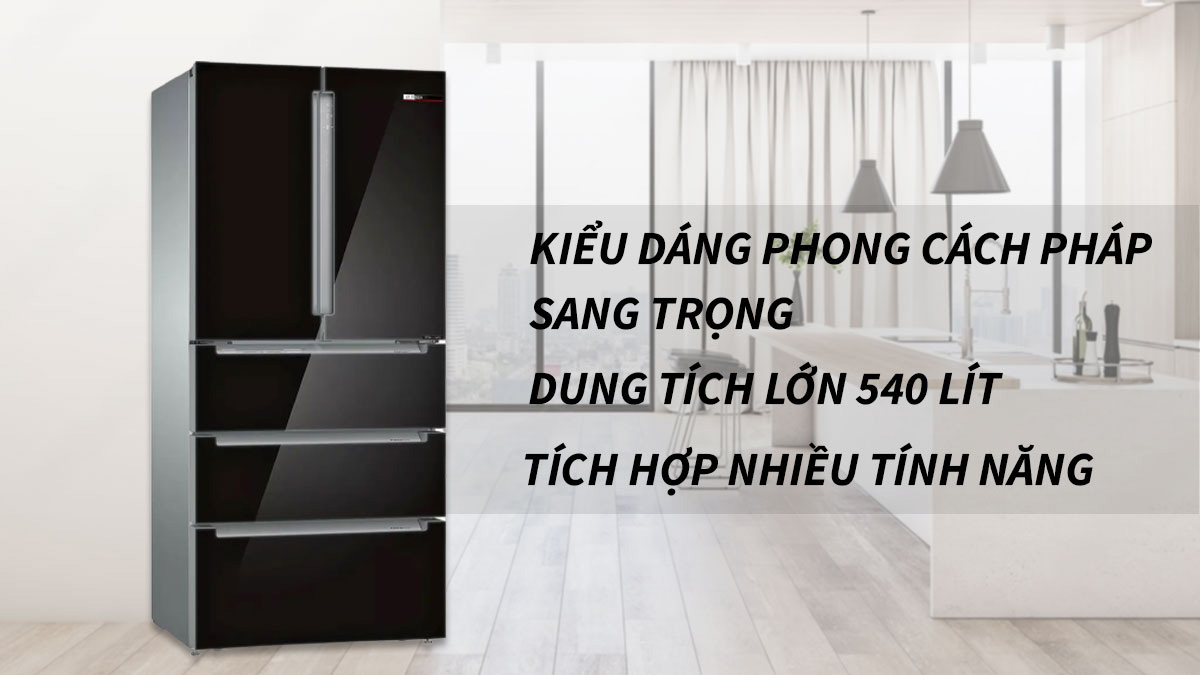 Tủ lạnh Bosch KFN86AA76J Series 6 - Dung tích lớn 540 lít – Lưu trữ thực phẩm cho cả gia đình