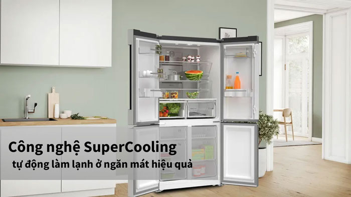 Tủ lạnh Bosch 4 cánh chéo KFN96APEAG 605 lít - Hệ thống khí lạnh đa chiều Multi AirFlow