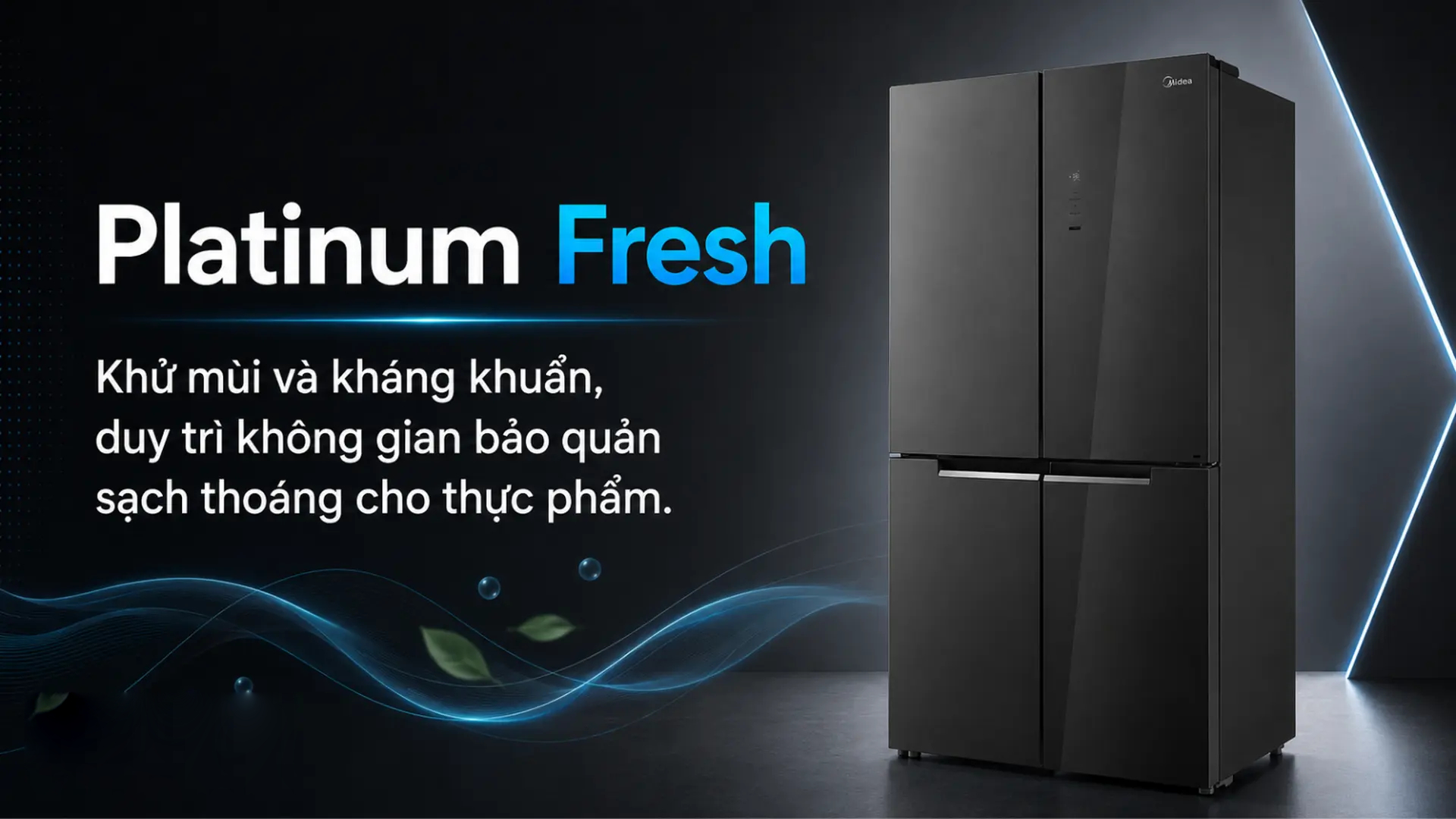 Tủ lạnh Multi door Midea Inverter 474 lít MDRF633MIF22VN - Ngăn Cooling Zone -1 độ C giữ thịt cá tươi ngon