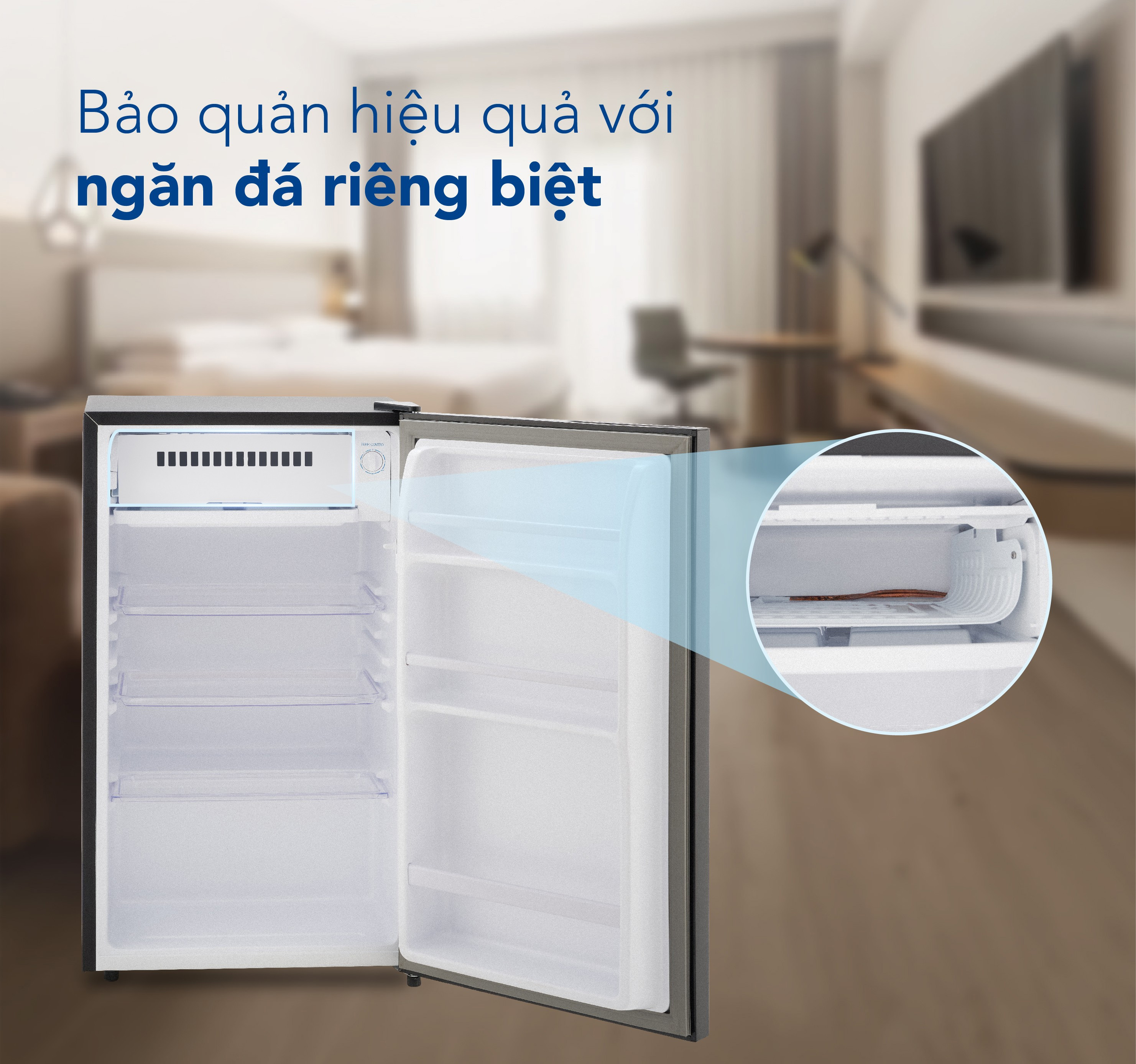 Tủ lạnh mini Funiki cánh kính HR S690GB 90 lít - Công nghệ kháng khuẩn khử mùi