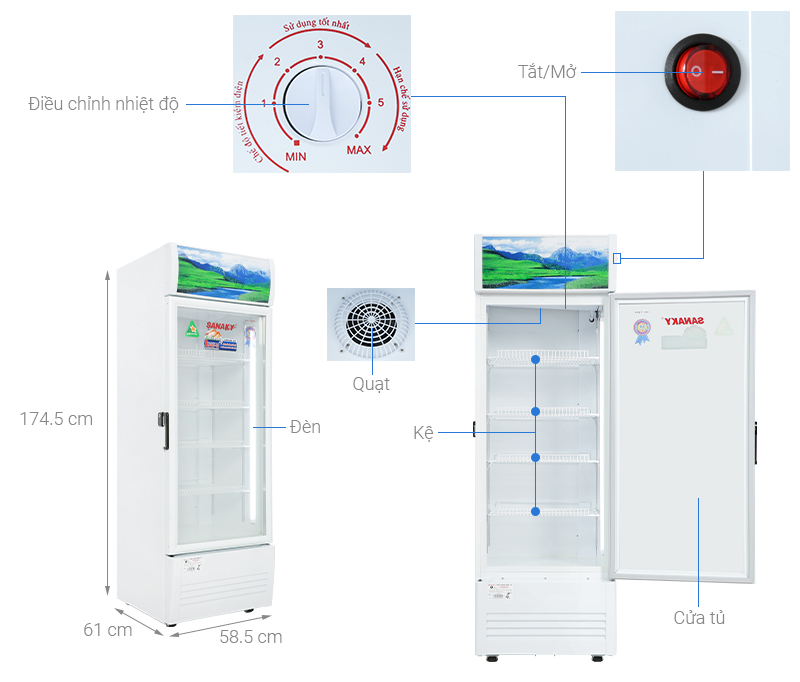 Tủ mát Sanaky 300 lít VH-3089K