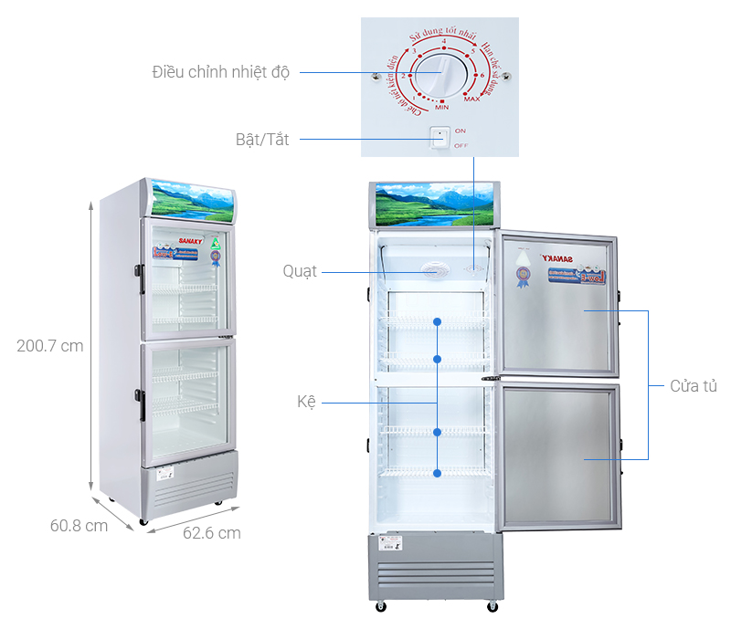 Tủ mát Sanaky 340 lít TM.VH408WL