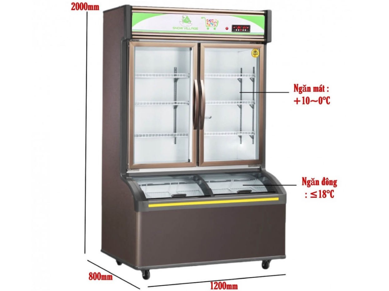 Tủ mát Snow Village LCD-1198 tiện ích