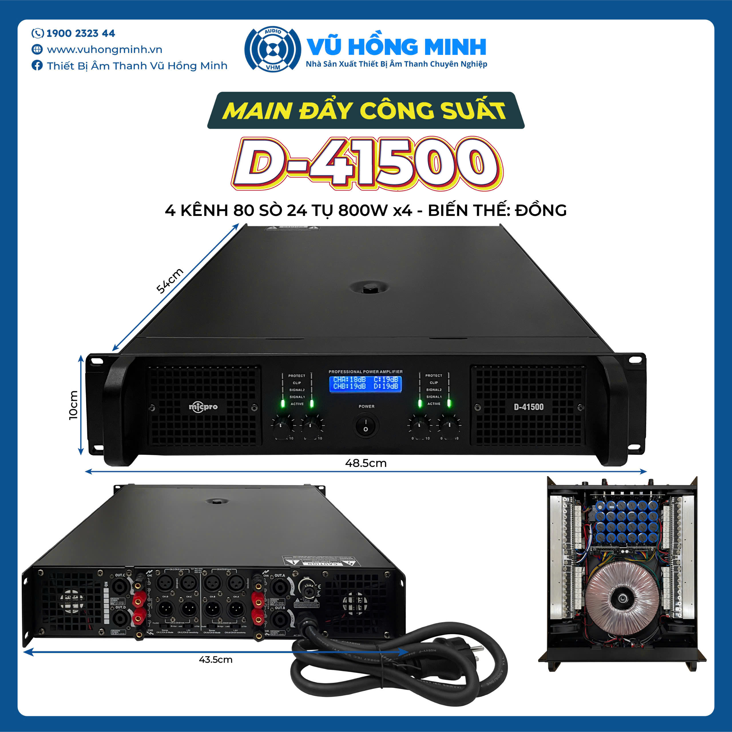 MAIN ĐẨY CÔNG SUẤT PA41500 80 SÒ 800W X4