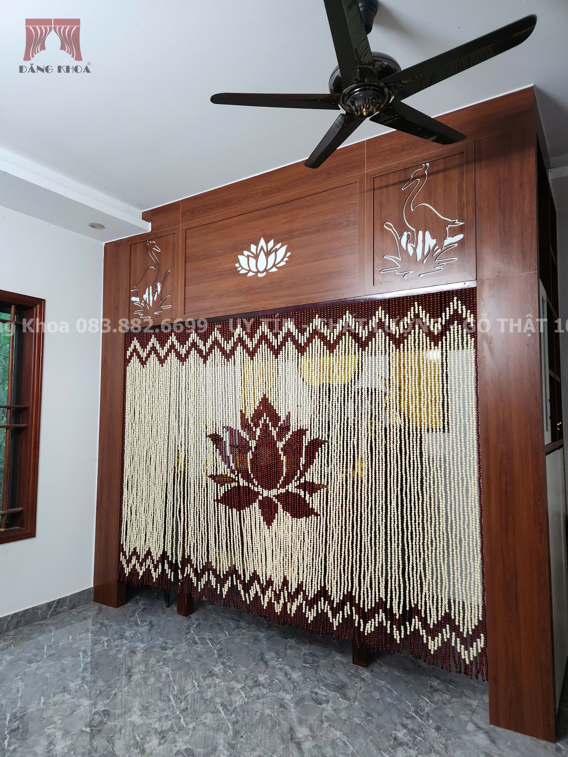 Rèm Hoa Sen hạt gỗ