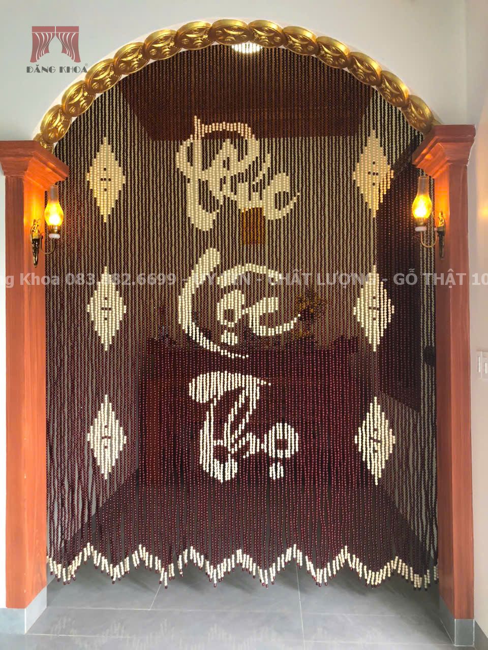 Rèm hạt gỗ Bồ Đề Phúc Lộc Thọ