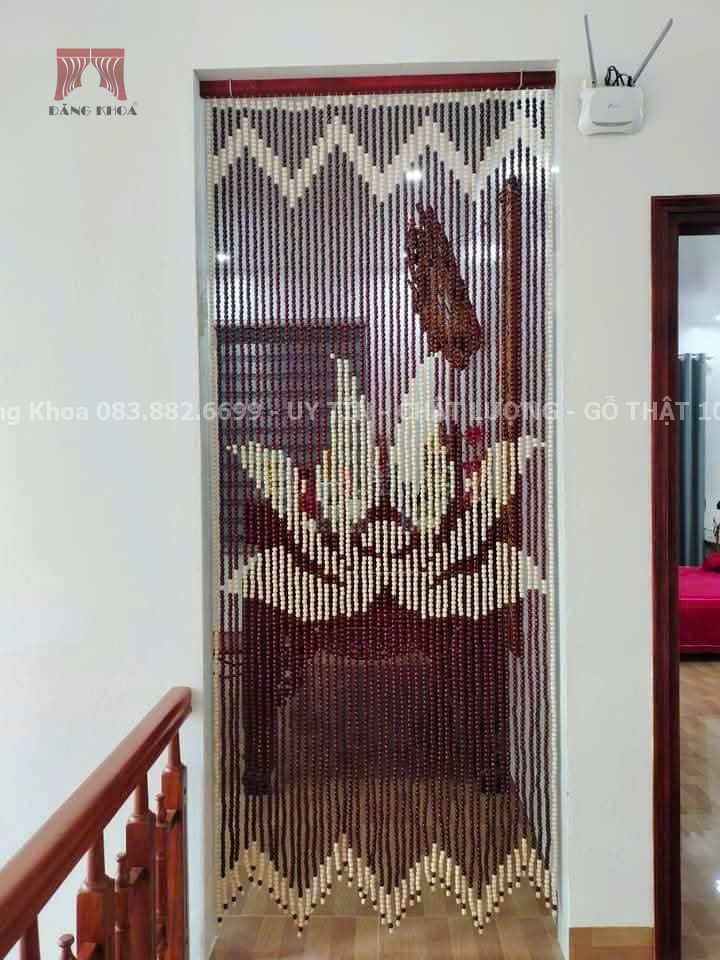 Rèm cửa hoa sen hạt gỗ