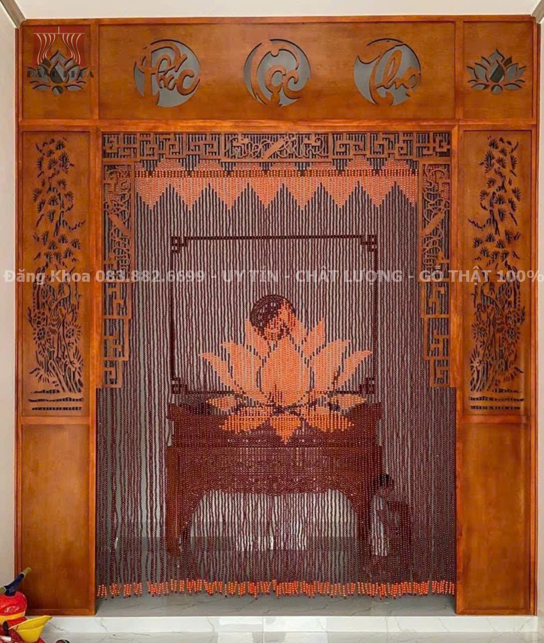 Rèm che phòng thờ Hoa Sen