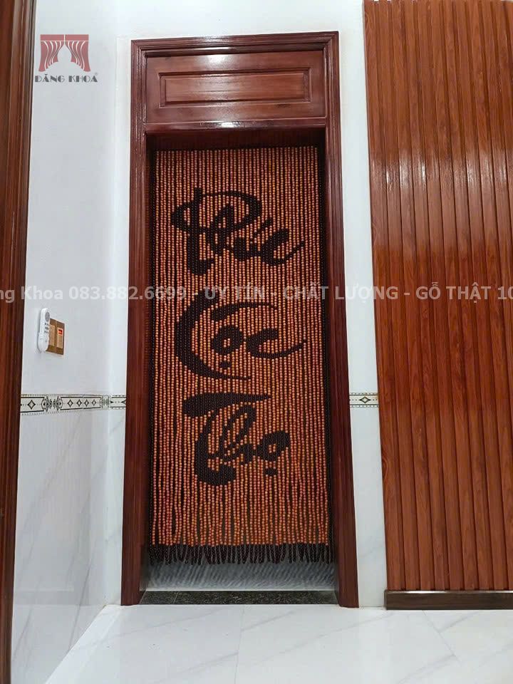 Rèm che cửa phòng thờ Phúc Lộc Thọ