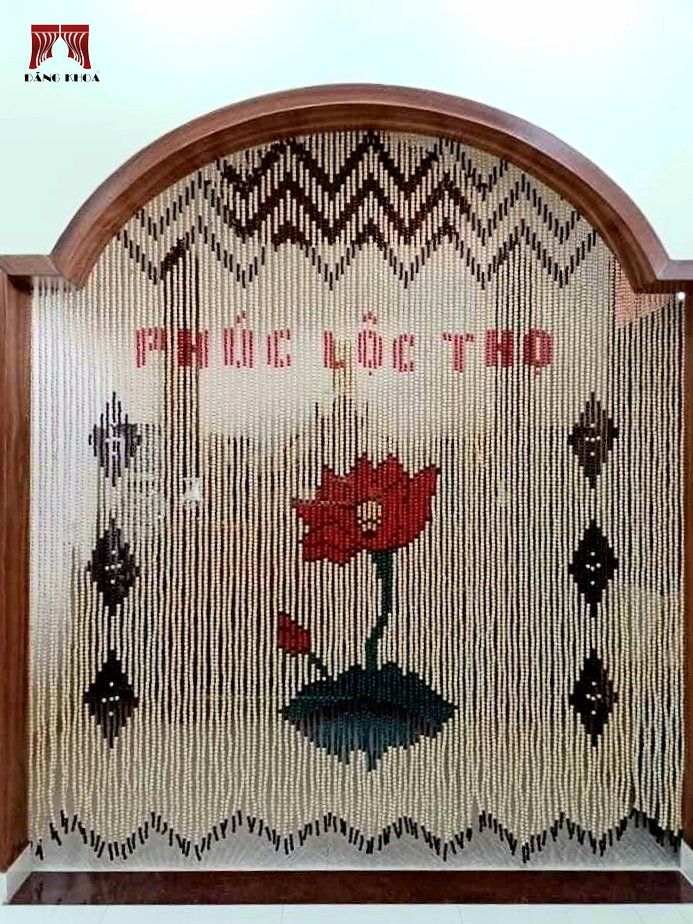 Rèm hạt gỗ hoa sen Phúc Lộc Thọ