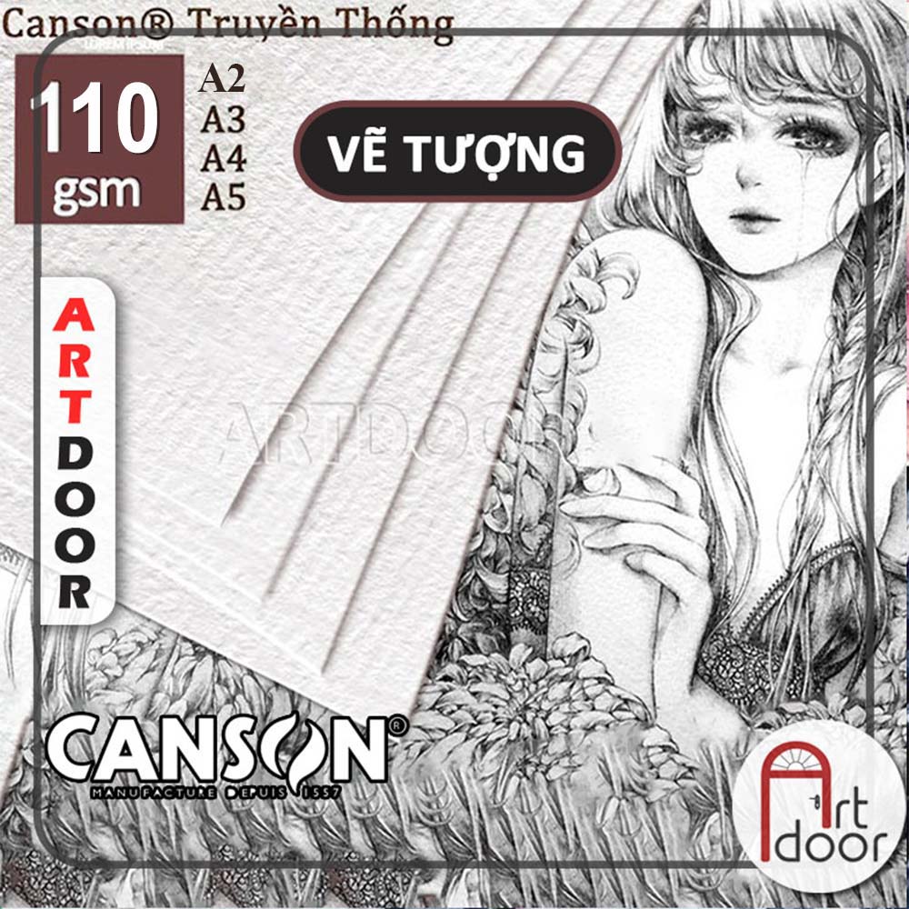 Giấy vẽ chì CANSON Truyền Thống mỏng 110gsm (vân ngang)