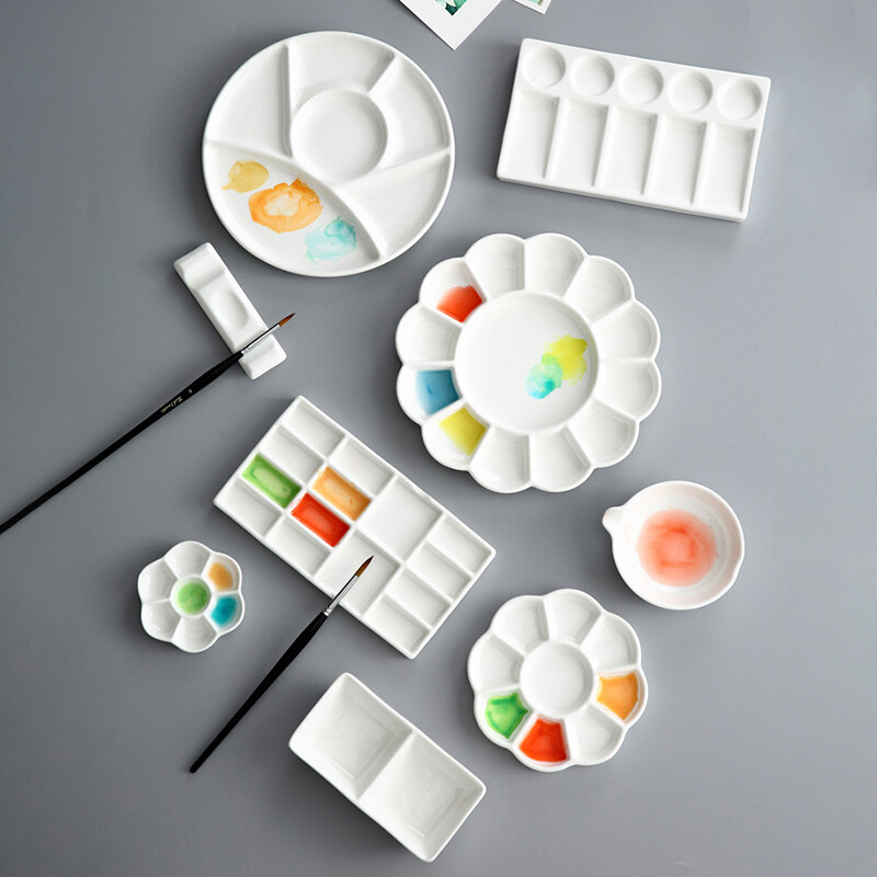 Khay Bảng pha màu Nước bằng Sứ (palette)