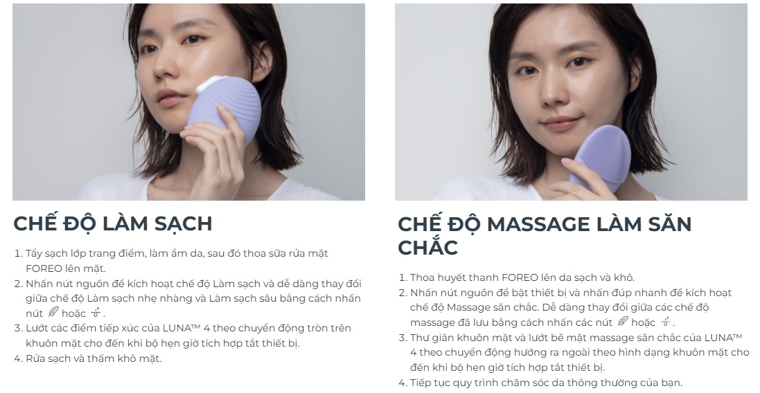 hướng dẫn sử dụng foreo luna 4