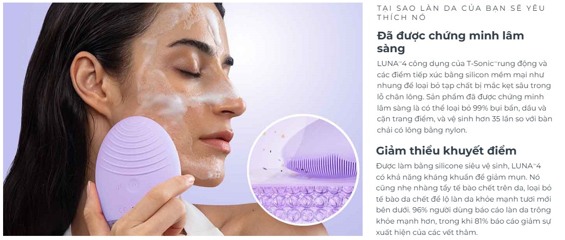 Khả năng làm sạch của foreo luna 4