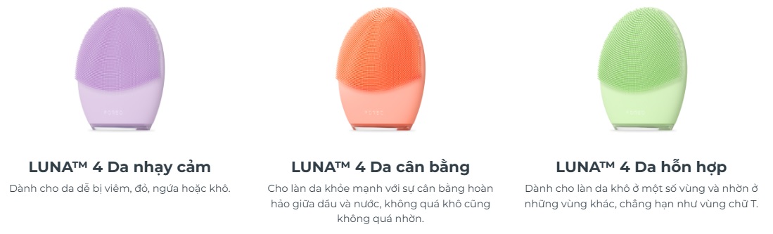 màu sắc cho da nhạy cảm, da cân bằng, da hỗn hợp