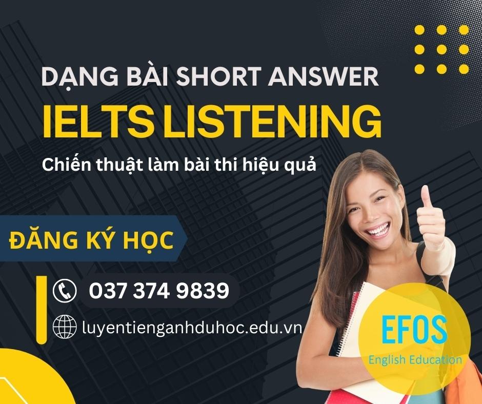 Cách làm dạng bài Short Answer trong IELTS Listening