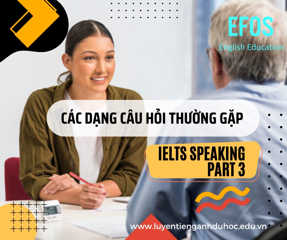 Các dạng câu hỏi thường gặp trong IELTS Speaking Part 3