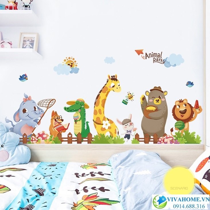 Decal dán tường Lớp học vui nhộn VIVAHOME - Trang trí nhà cửa