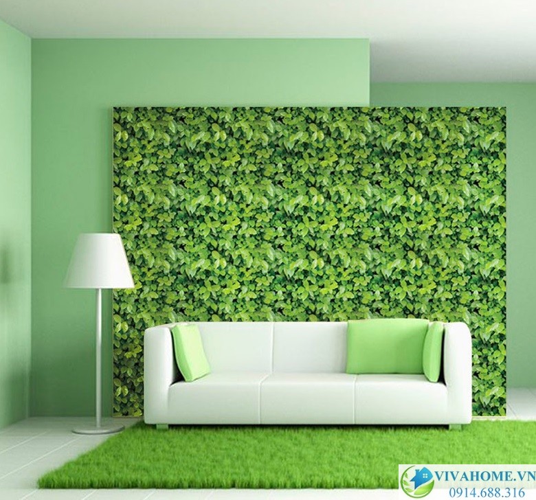 10m Giấy dán tường Lá xanh cỏ xanh 3D VIVAHOME - Trang trí nhà cửa