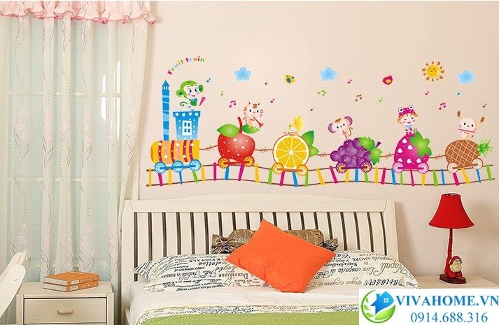 decal-dan-tuong-doan-xe-hoa-qua