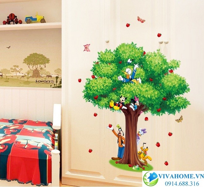 decal-dan-tuong-mickey-va-donan