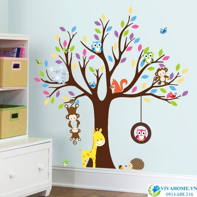 decal-dan-tuong-vuon-thu-zoo