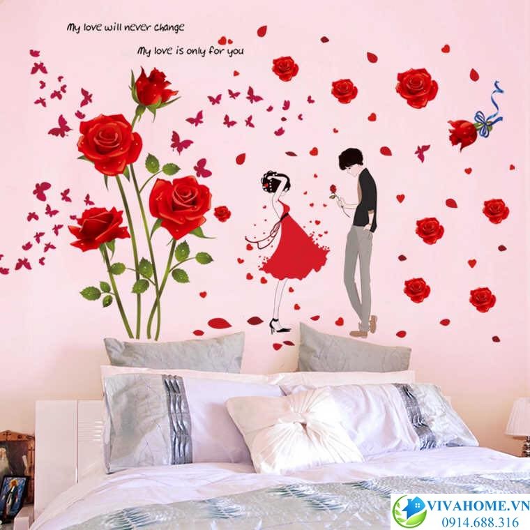 Decal dán tường Tình yêu lãng mạn