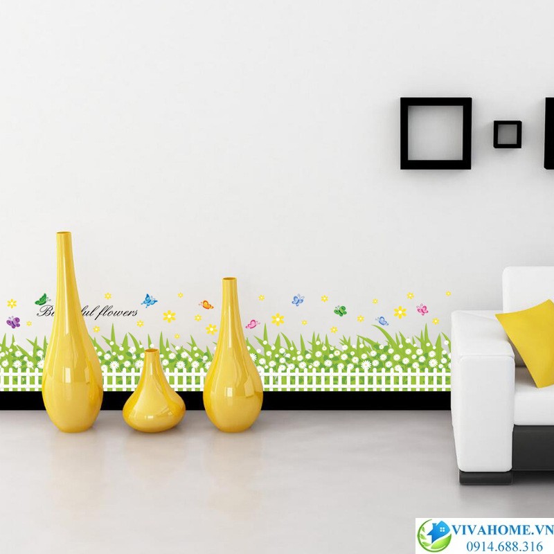 Decal dán chân tường Hoa baby