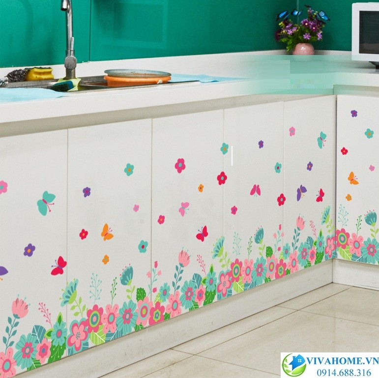 Decal dán chân tường Bông hoa nhỏ