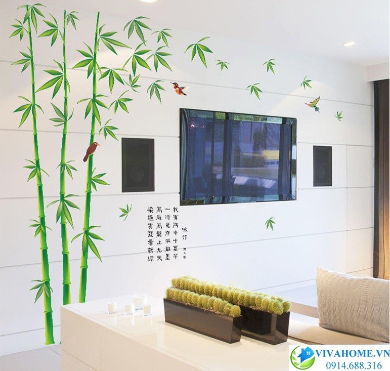 Decal dán tường Cây trúc