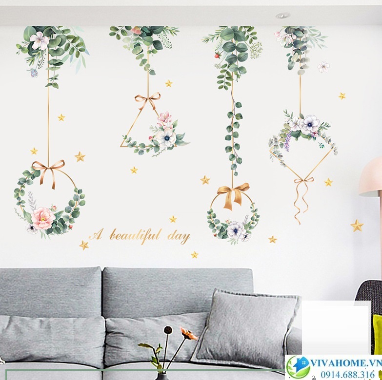 Decal dán tường Dây hoa số 1