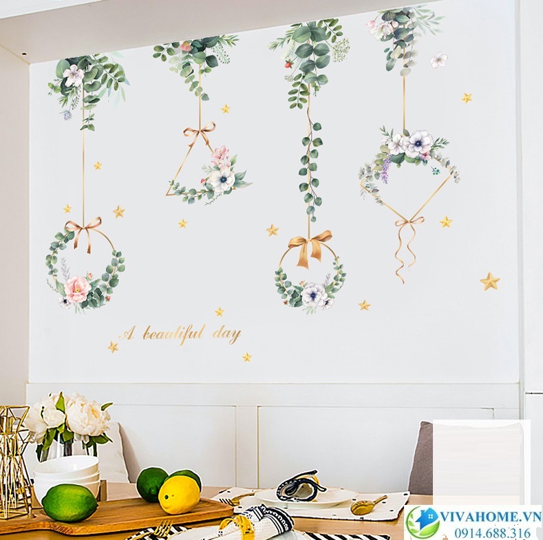 Decal dán tường Dây hoa số 1