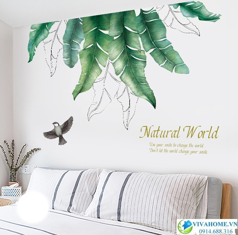 Decal dán tường Tán lá Natural world