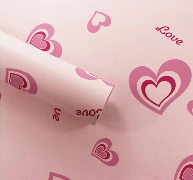 10m Giấy dán tường Trái Tim Hồng