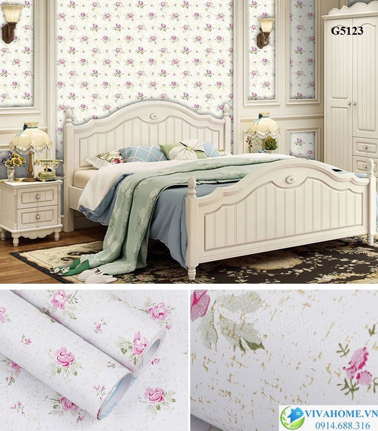 10m Giấy dán tường Hoa Tím
