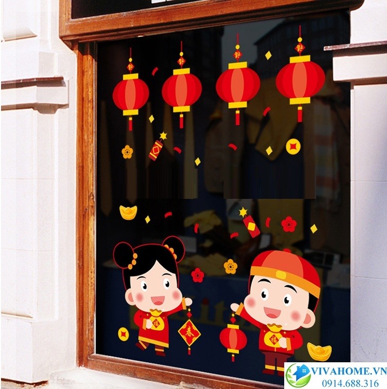 Decal dán tường Chúc mừng năm mới số 2