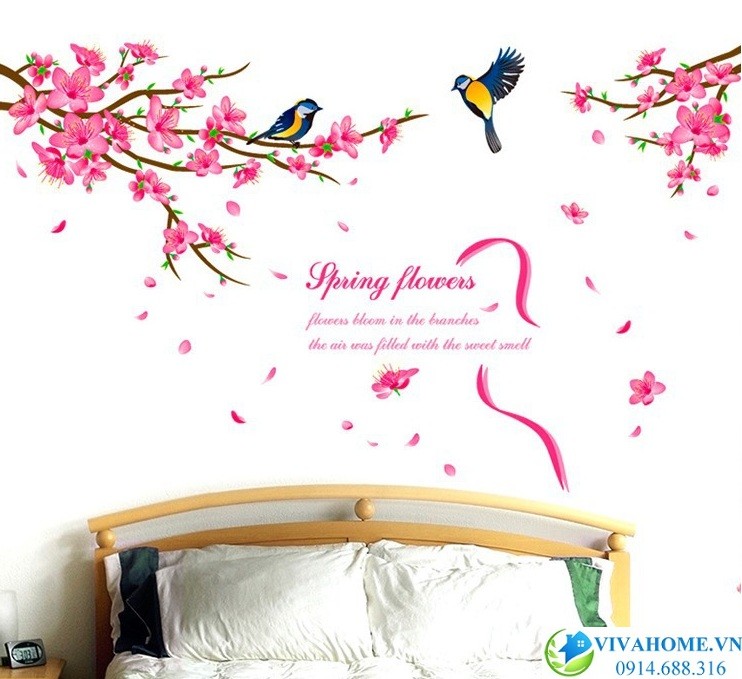 Decal dán tường Hoa mùa xuân