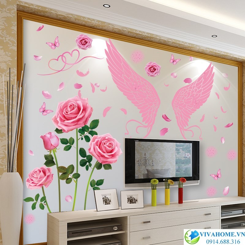 Decal dán tường Đôi cánh thiên thần