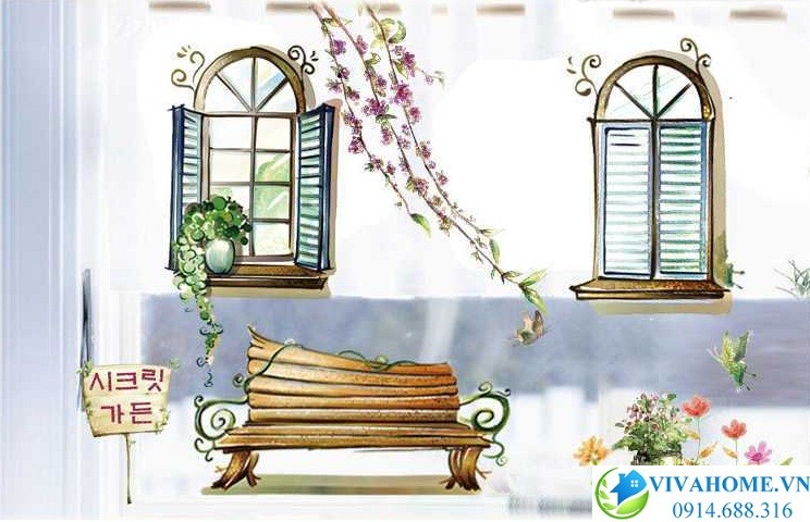 Decal dán tường Cửa sổ hiên nhà