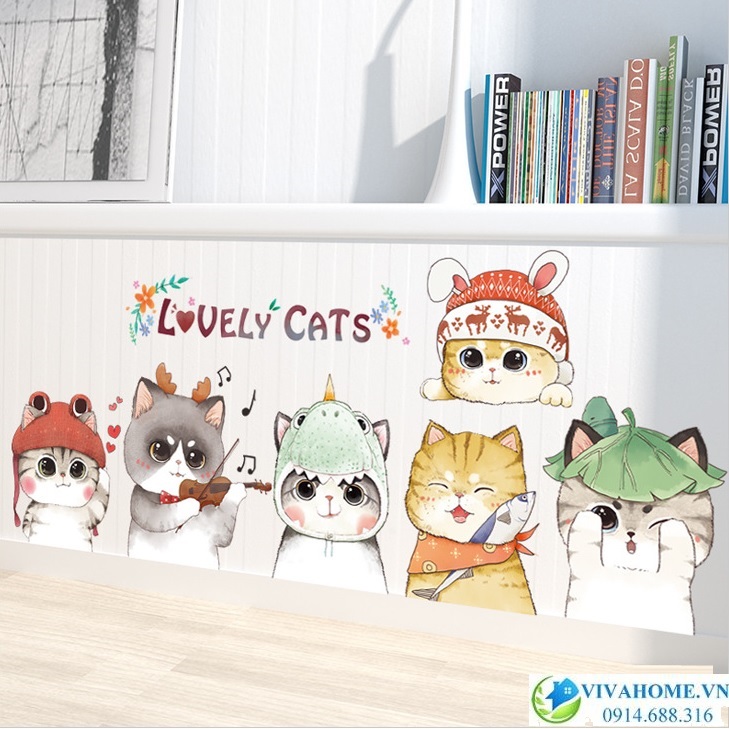 Decal dán tường Lovely cats