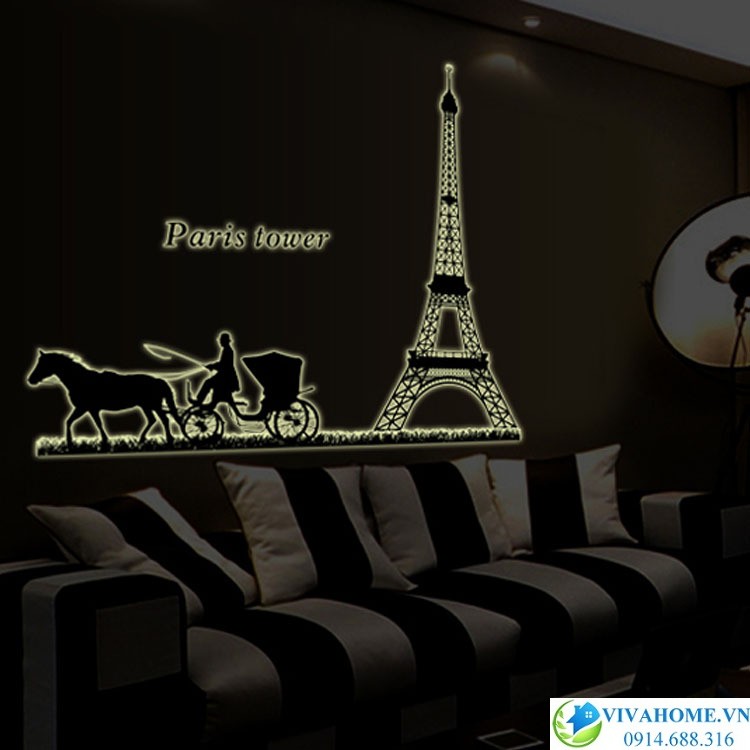 Decal dán tường Xe ngựa paris