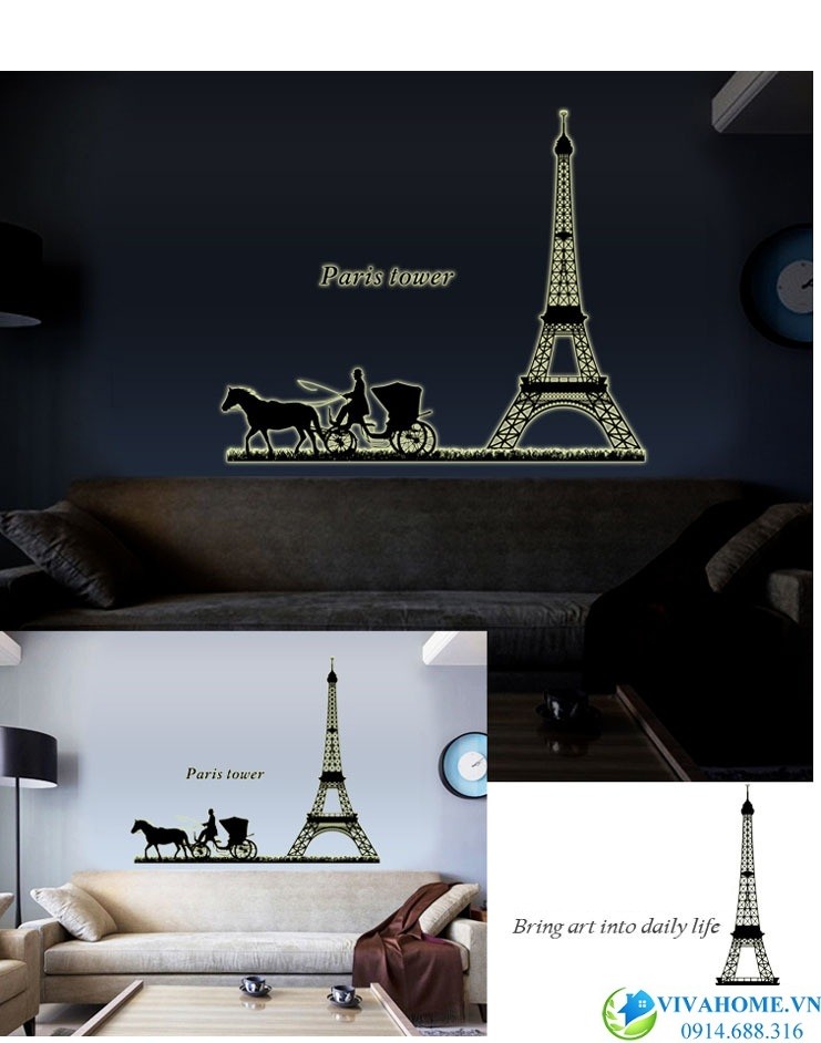 Decal dán tường Xe ngựa paris